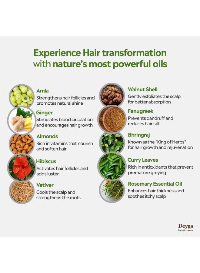 Deyga Hair Growth Oil (100ml) | Promotes Hair Growth & Reduces Hair Fall | Repairs Damage | With Hibiscus, Rosemary & Bhringaraj - Image 3